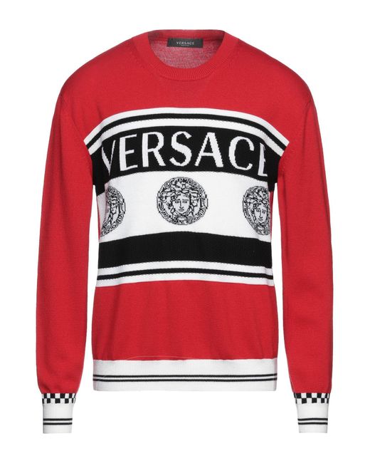 Versace Wool Sweater in Red for Men - Lyst