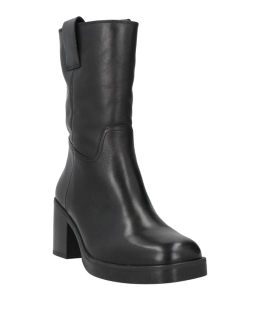 Unisa Black Ankle Boots Leather
