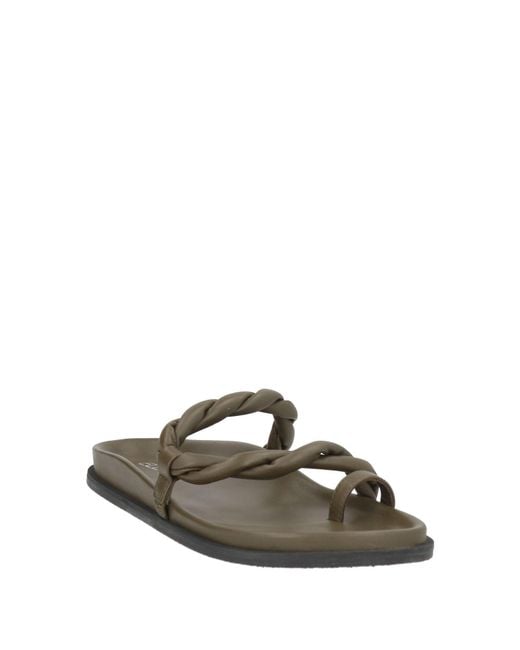 Elena Iachi Green Thong Sandal Leather