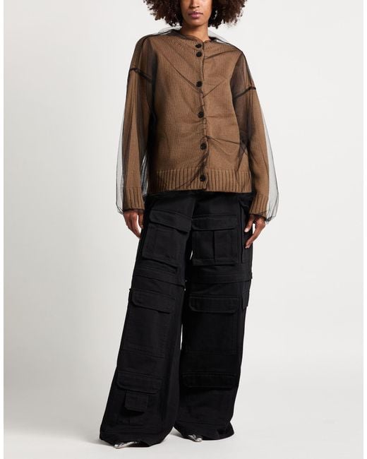 MSGM Brown Cardigan Wool, Polyamide