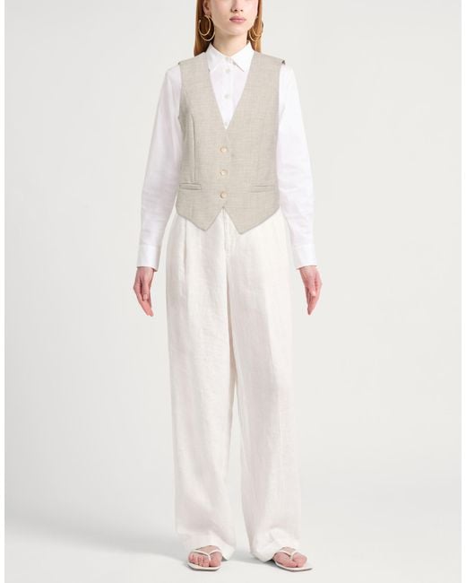 Kaos White Tailored Vest Polyester, Viscose, Elastane