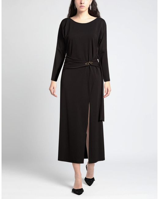 SIMONA CORSELLINI Black Maxi Dress Polyester, Elastane
