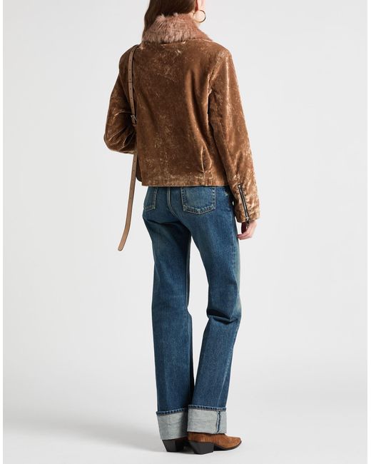 MSGM Brown Camel Jacket Cotton, Viscose, Elastane