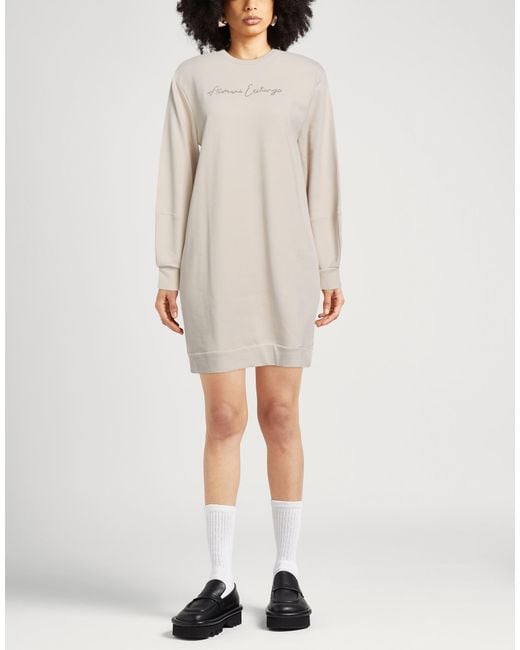ARMANI EXCHANGE White Mini Dress Cotton, Polyester