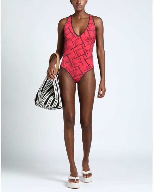 Karl Lagerfeld Red One-piece Swimsuit