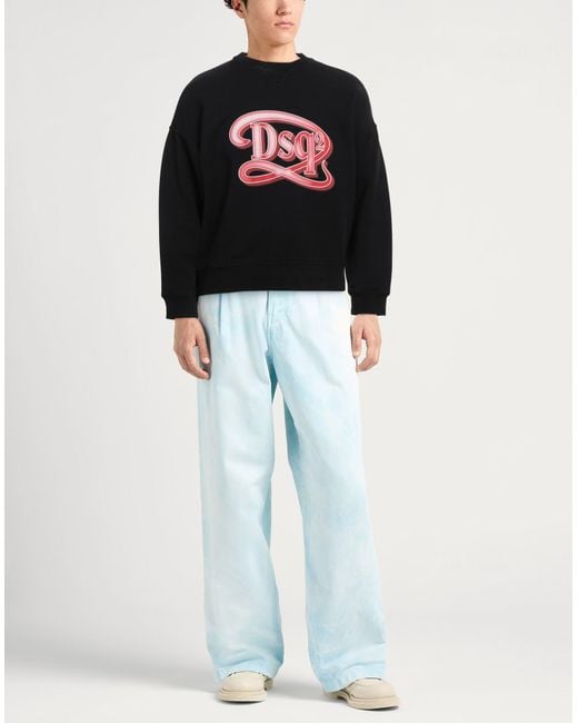DSquared² Black Sweatshirt Cotton, Elastane for men
