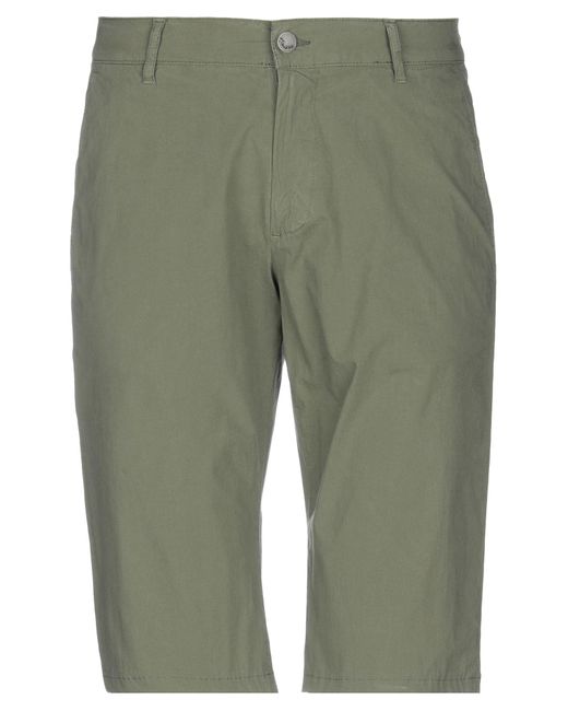 Grey Daniele Alessandrini Green Daniele Alessandrini Military Shorts & Bermuda Shorts Cotton, Elastane for men