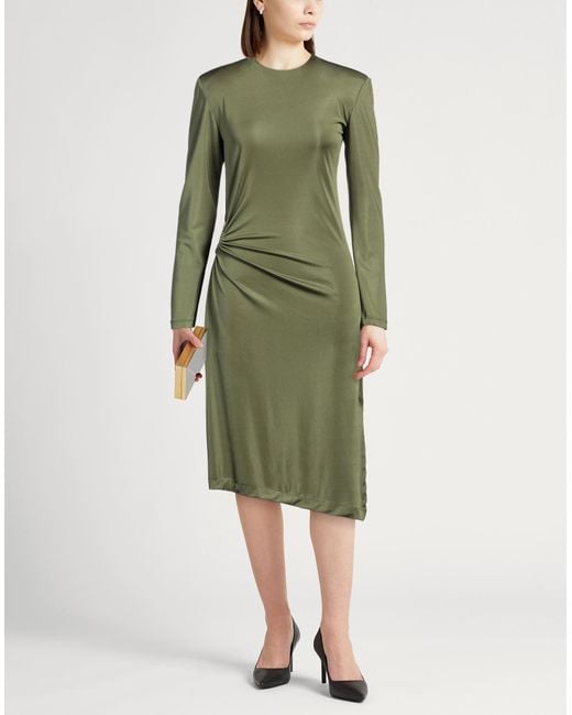 LA SEMAINE Paris Green Midi Dress Polyester, Elastane
