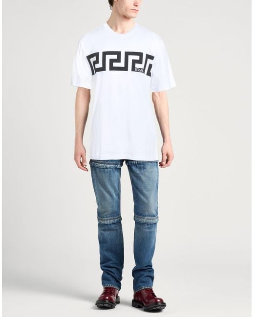Versace White Logo Cotton T-Shirt for men