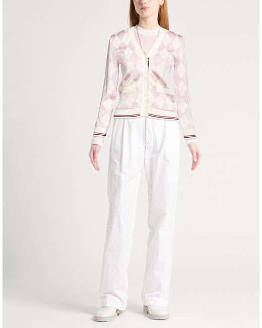 Thom Browne Natural Cardigan Silk, Cotton, Polyamide
