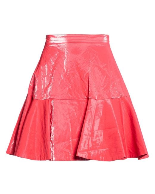 Elisabetta Franchi Red Mini Skirt Viscose, Polyester, Cotton, Metal, Polyurethane Resin