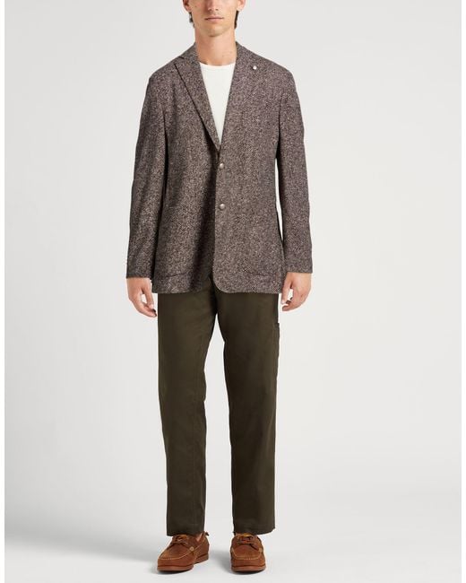 L.b.m. 1911 Brown Blazer Cotton, Acrylic, Polyester, Virgin Wool for men