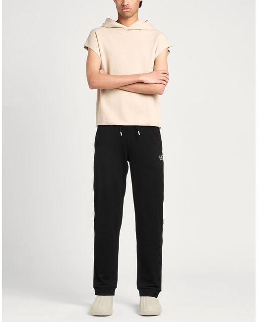 EA7 Black Pants Cotton, Polyester, Elastane for men