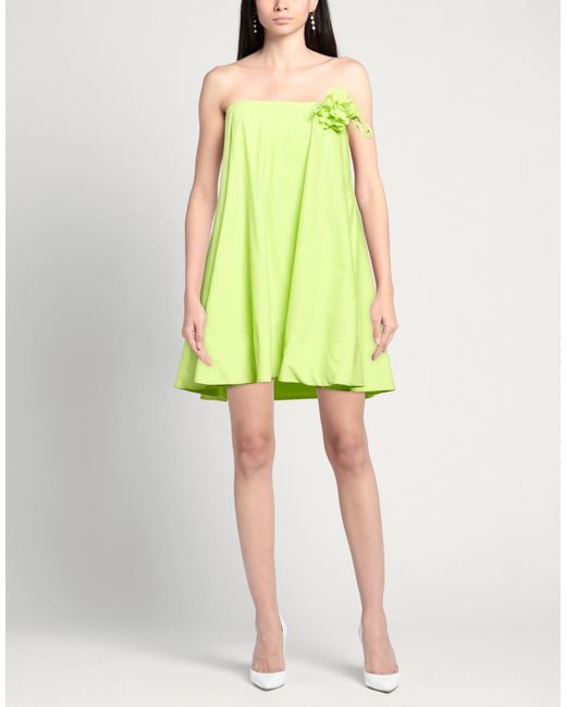 SILENCE LIMITED Green Mini Dress Cotton, Polyamide, Elastane