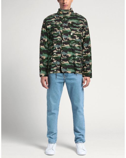 Maison Kitsuné Green Military Jacket Cotton, Elastane for men