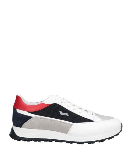 Harmont & Blaine White Sneakers Calfskin, Textile Fibers for men