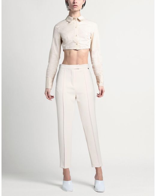 Liu Jo White Pants Polyester, Elastane