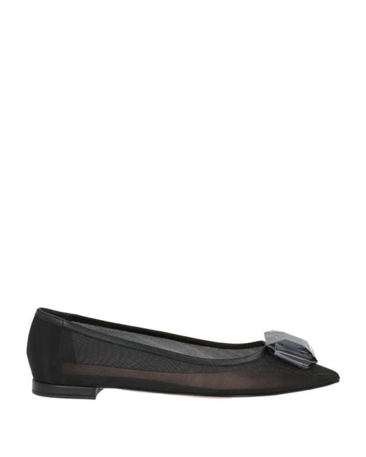 Gianvito Rossi Black Ballet Flats Textile Fibers
