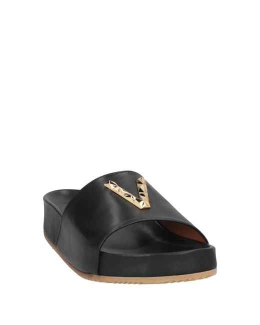 Via Roma 15 Black Sandals