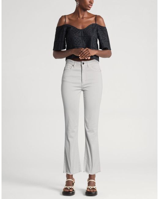 D.exterior Gray Light Pants Cotton, Elastane