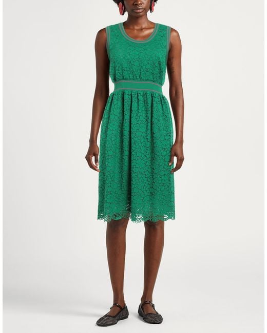 Boutique Moschino Green Midi Dress Cotton, Polyamide, Viscose, Elastane