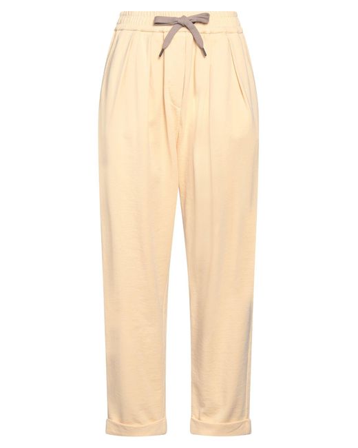 Brunello Cucinelli Natural Pants Cotton, Brass