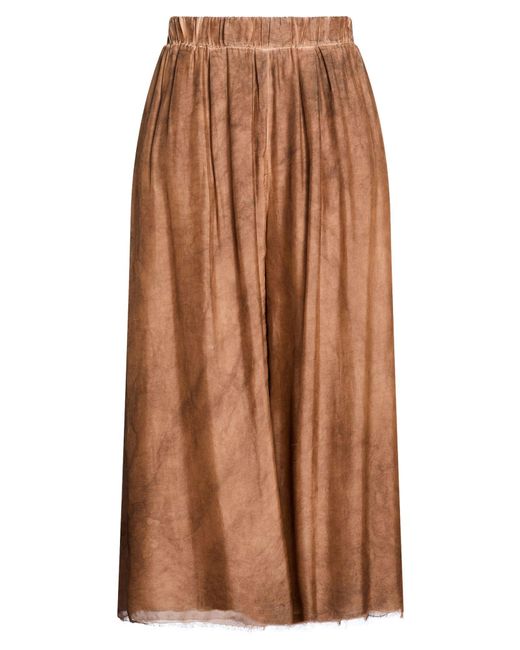 SANCTAMUERTE Brown Pants Viscose, Silk