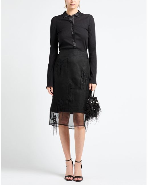 Jupe midi Rohe en coloris Black