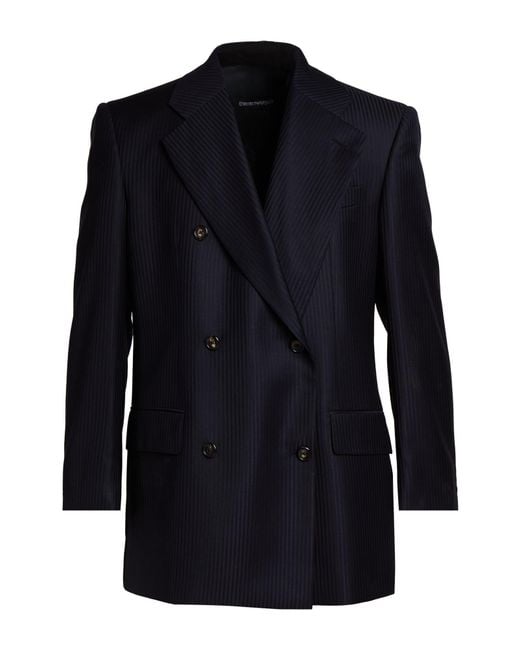 Emporio Armani Blue Blazer Virgin Wool for men