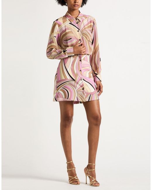 Marella Pink Mini Dress Silk, Polyester, Elastane