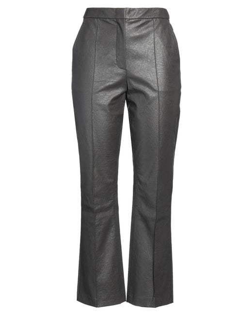 Beatrice B. Gray Light Pants Polyurethane, Viscose, Metal