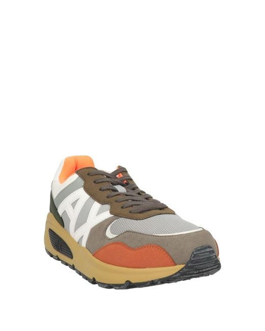 ARMANI EXCHANGE Gray Sneakers Polyurethane, Polyester for men