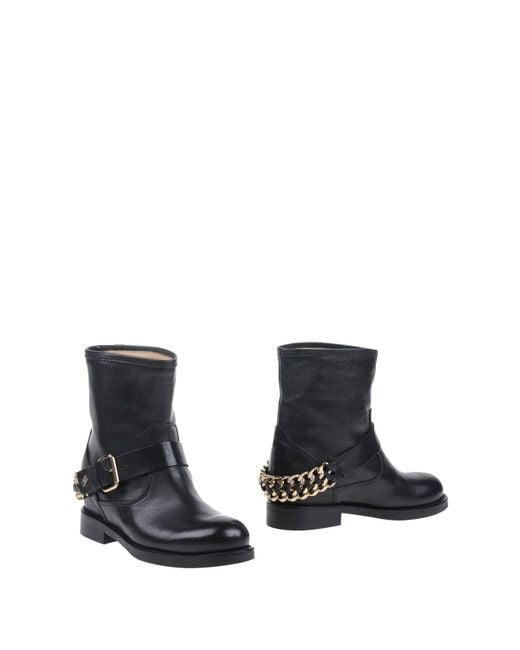 Elisabetta Franchi Black Ankle Boots Soft Leather