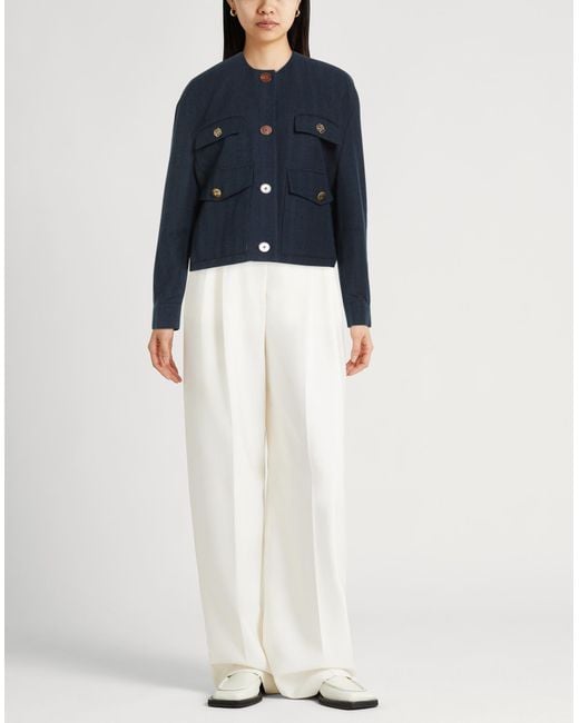 Alysi Blue Chocolat Jacket Cotton, Virgin Wool, Viscose, Polyester, Polyamide