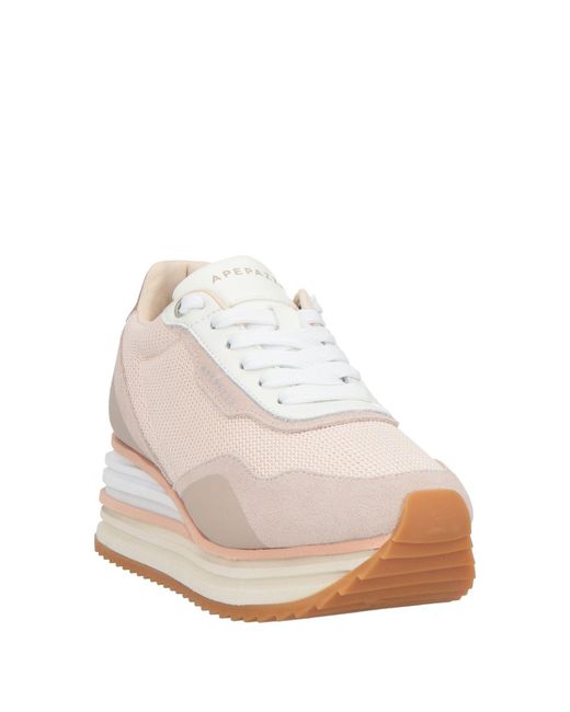 Apepazza Natural Sport Blush Sneakers Leather, Textile Fibers, Synthetic Material