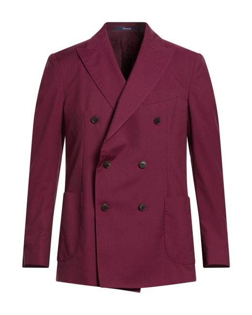 Drumohr Purple Blazer Virgin Wool, Cotton, Silk for men