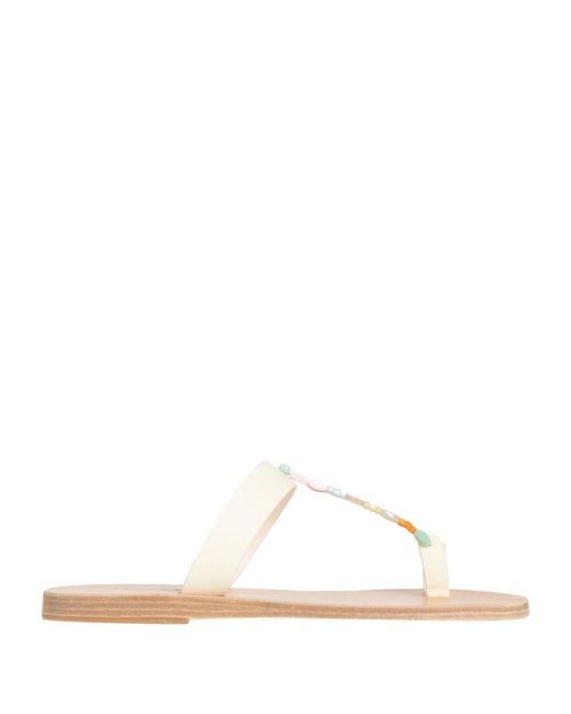 Ancient Greek Sandals White Thong Sandal