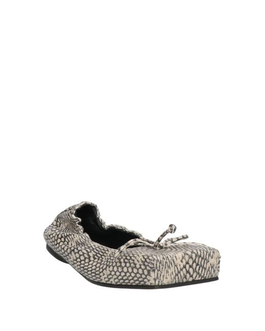 Jacquemus Metallic Light Ballet Flats Leather