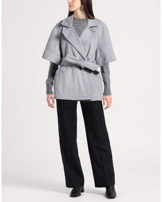 Please Gray Coat Polyester, Viscose