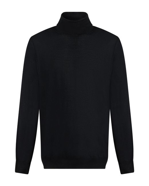Fedeli Blue Turtleneck Virgin Wool for men