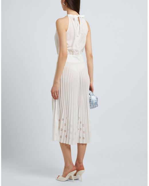 Boutique Moschino White Midi Dress Polyester