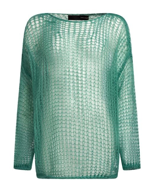 Isabel Benenato Green Sweater Mohair Wool, Polyamide, Wool