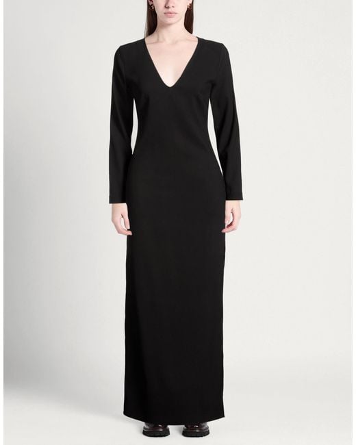 Carla G Black Maxi Dress Acetate, Viscose, Elastane