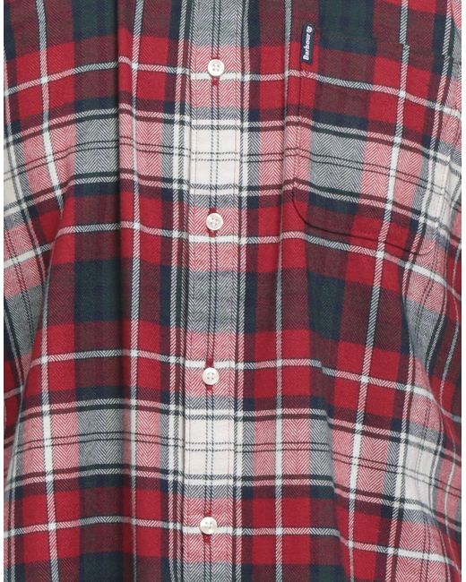 Barbour Red Shirt Cotton, Elastane for men