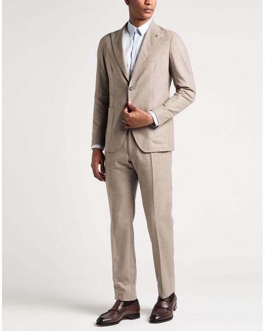 Tagliatore Gray Taupe Suit Virgin Wool, Elastane for men