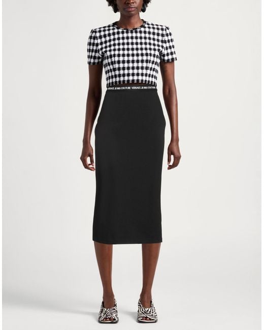 Versace Jeans Couture Black Midi Skirt Viscose, Polyamide, Elastane
