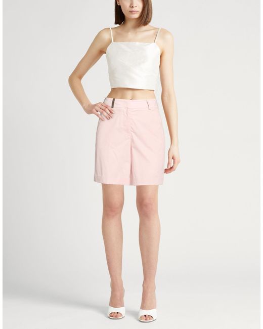 Peserico Pink Shorts & Bermuda Shorts Cotton, Elastane