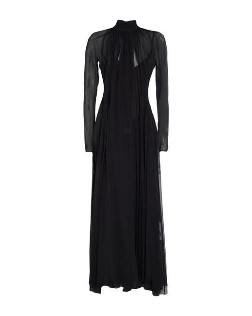 Blumarine Black Maxi Dress Polyester