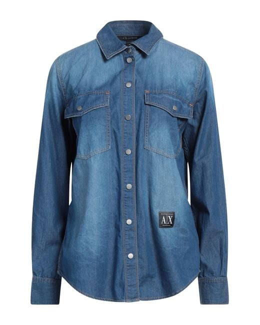 Armani Exchange Blue Denim Shirt