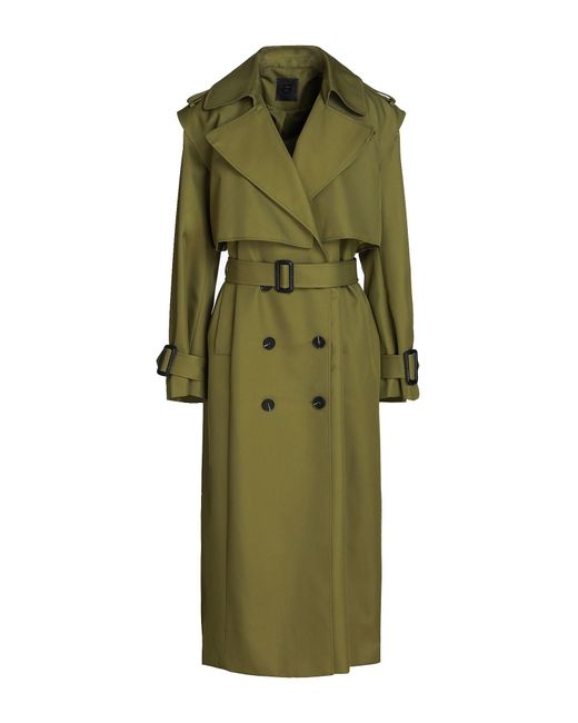 8 by YOOX Green Overcoat & Trench Coat